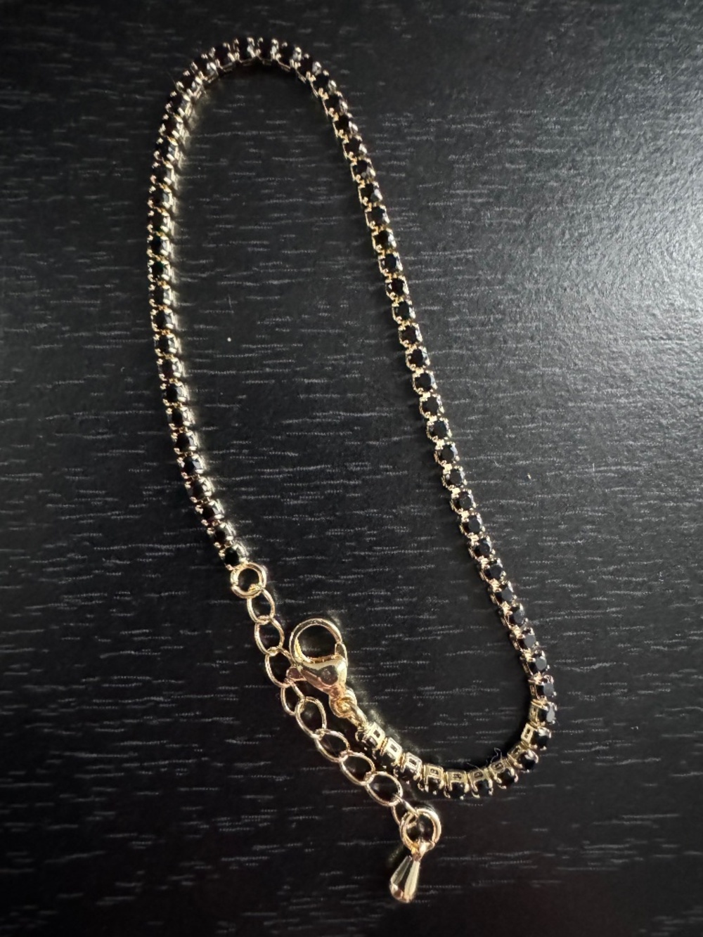 Gold and Black Tennis Bracelet
